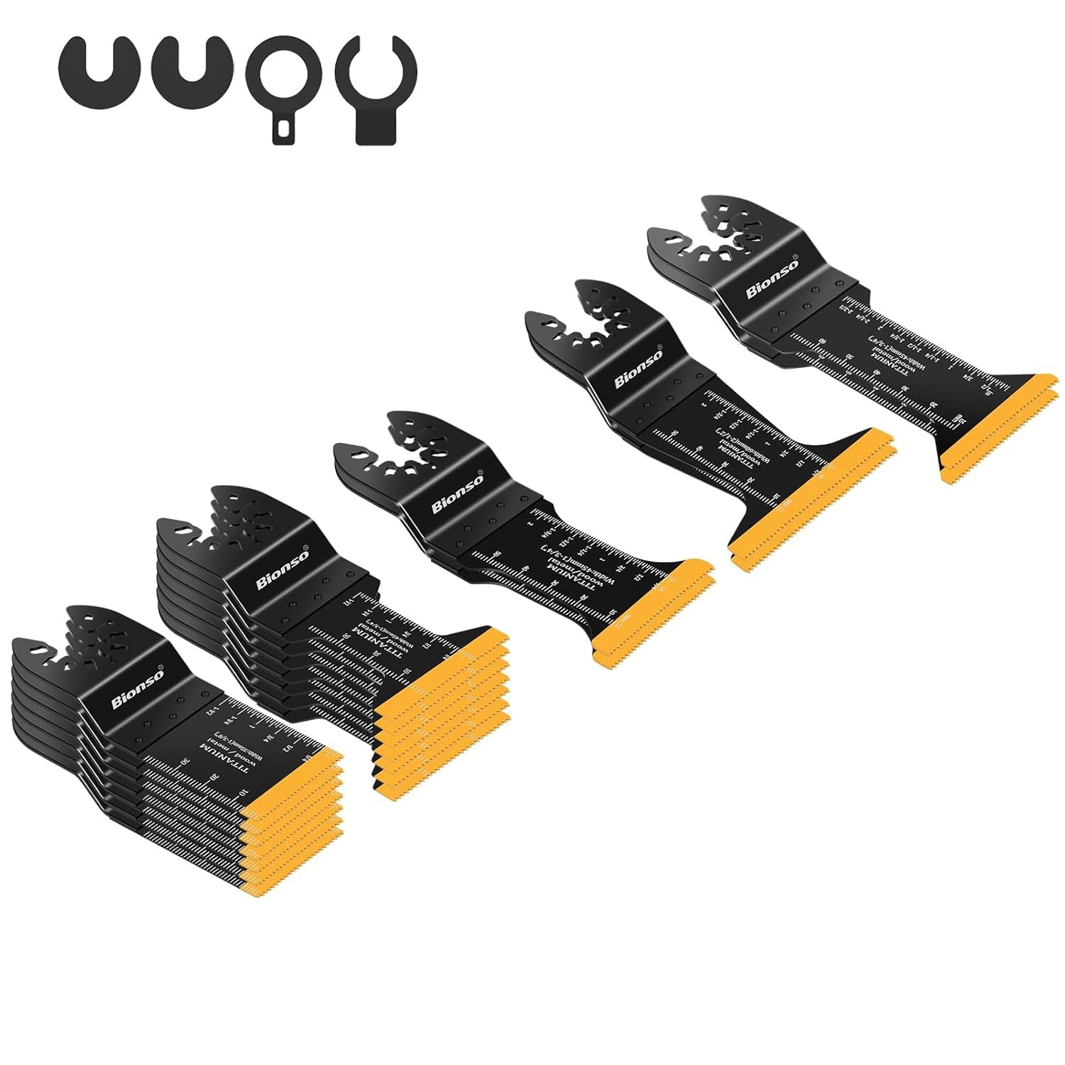 Bionso 40 PCS Oscillating Saw Blades, Premium Multitool Kit for Wood Metal Plastics, Tool Blades Fit Dewalt Worx Rockwell Wen Milwaukee Makita Ryobi Bosch Fein Porter Genesis Black
