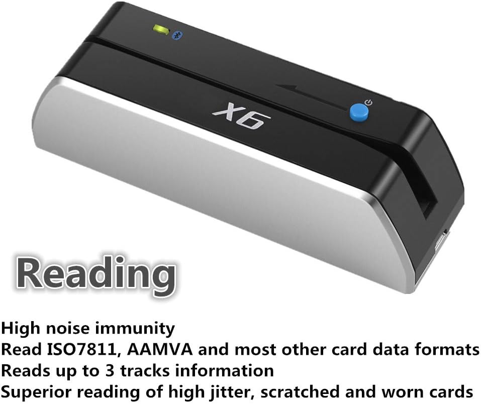 X6BT Bluetooth Mag VIP Card Reader Writer USB 3 Tracks Swipe Encoder