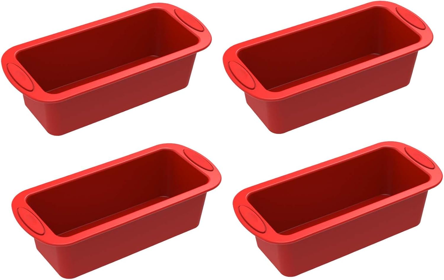 4 Pack Mini Loaf Pans,Nonstick Silicone Bread Loaf Pans