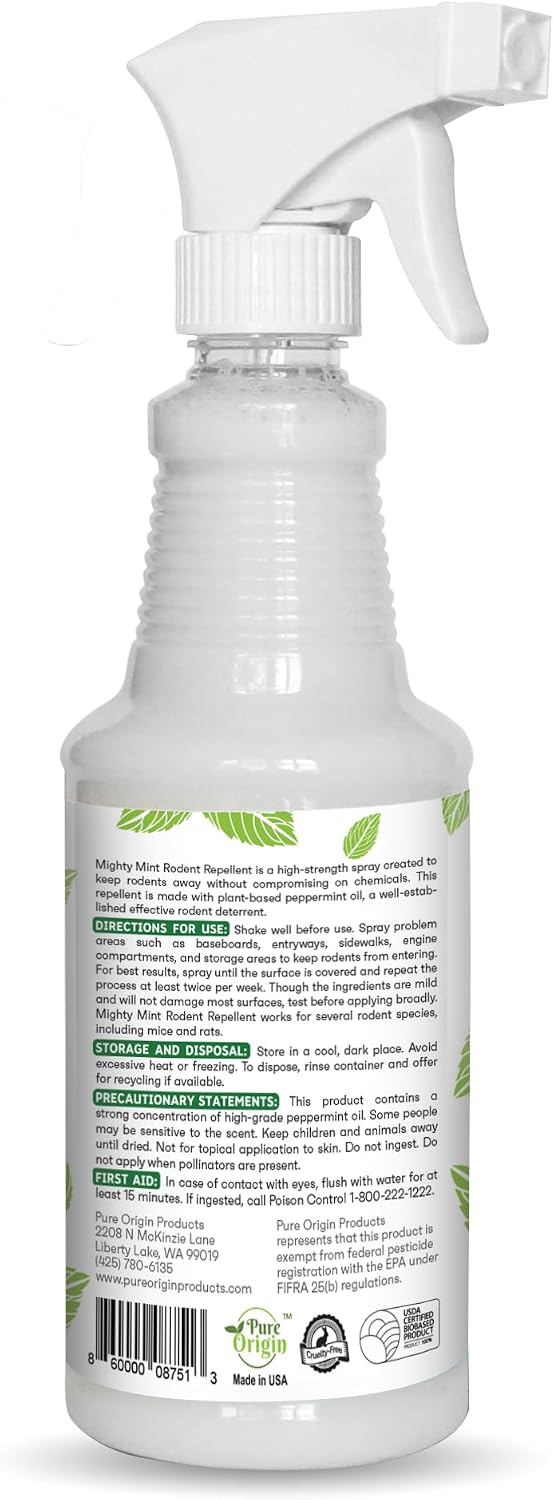 Mighty Mint Peppermint Oil Rodent Repellent Spray, 16 oz