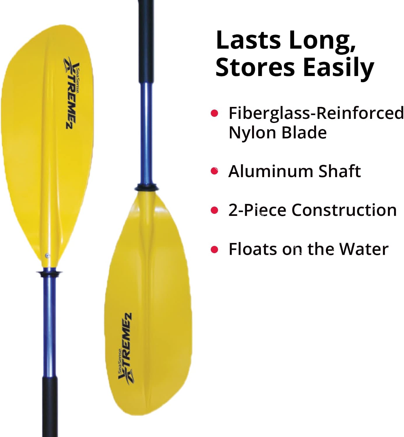 SeaSense Xtreme 2 Kayak Paddle, 96” - Fiberglass Reinforced Nylon Blades, 2-Piece Construction - Great for Sport, Sea, Whitewater, Recreational & Fishing Kayaking