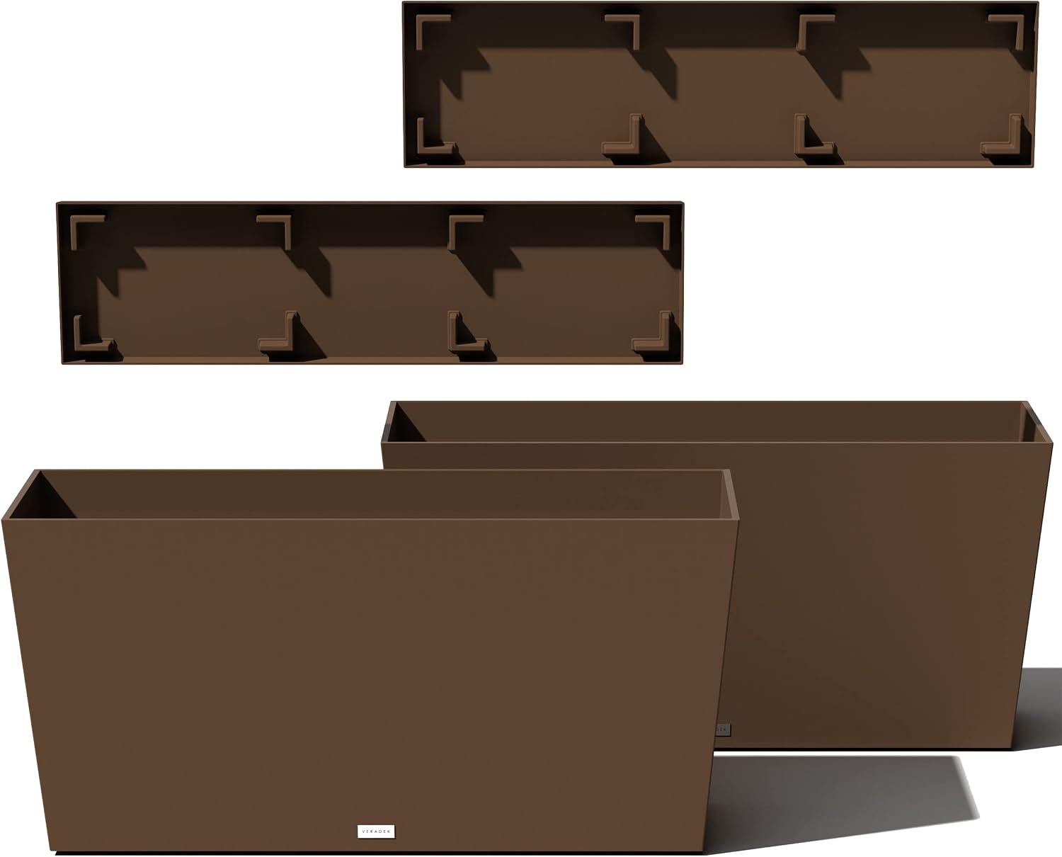 Veradek Pure Series Midori Planter - Wide Outdoor Planter | Made From Durable Plastic With Pre-Drilled Drainage Holes. Modern Porch/Patio Décor for Plants, Flowers and Herbs