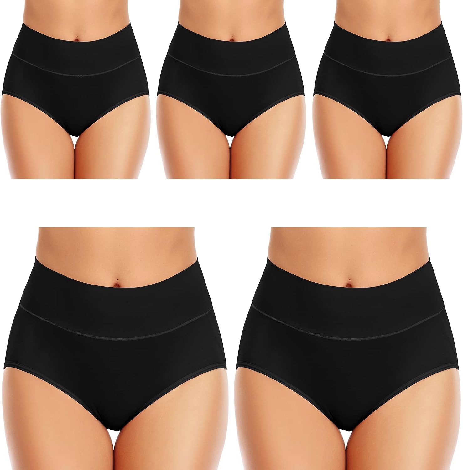 Womens Tummy Control Underwear Cotton High Waisted Full Briefs