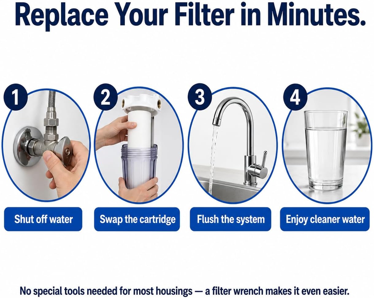 CFS 10"x2.5" CTO Water Filters Compatible for CB3, GE FXUVC, FXULC | Compatible with CB3, GE FXUVC, FXULC