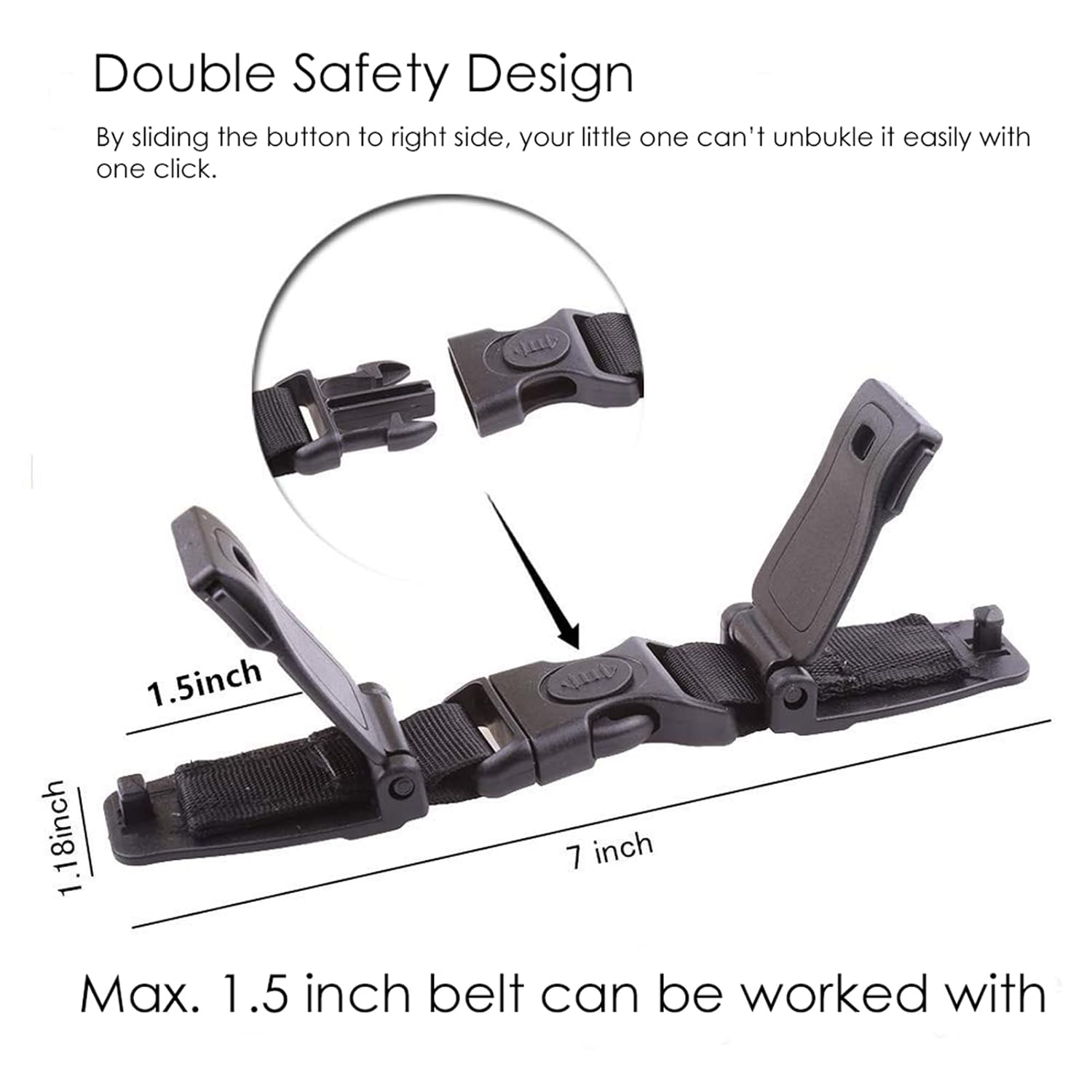 G Ganen Universal Child Chest Harness Clip Anti-Slip Baby Chest Clip Guard Compatible with Seats, Strollers, High Chairs, schoolbags
