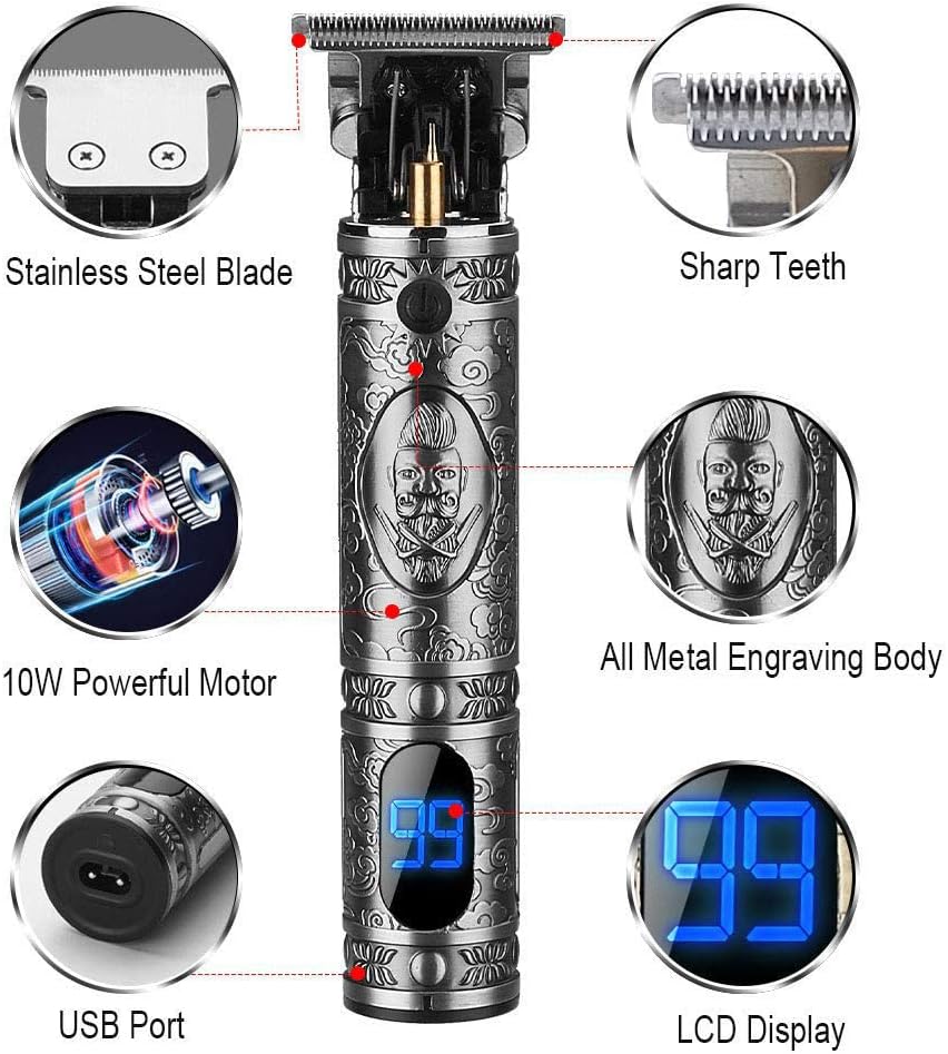 Suttik Hair Clippers for Men, Professional Hair & Beard Trimmer for Men, Mustache Trimmer T-Blade Hair Liner Edgers