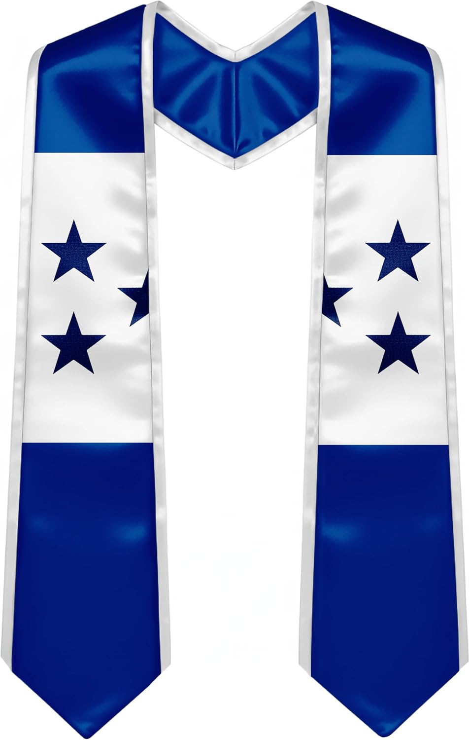 YOXEULL National Flag Embroidered Graduation Stole with Trim, Graduation Sash Graduates Gift, 72"