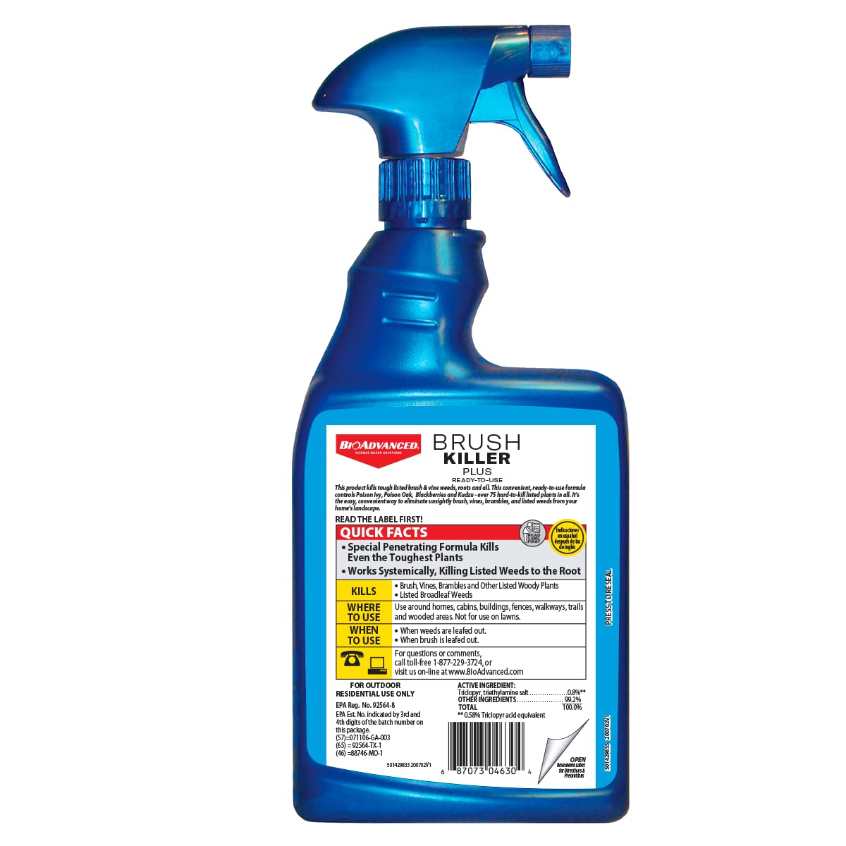 BioAdvanced Brush Killer Plus Spray - Kills Poison Ivy - 24 oz Bottle | Ready-to-Spray