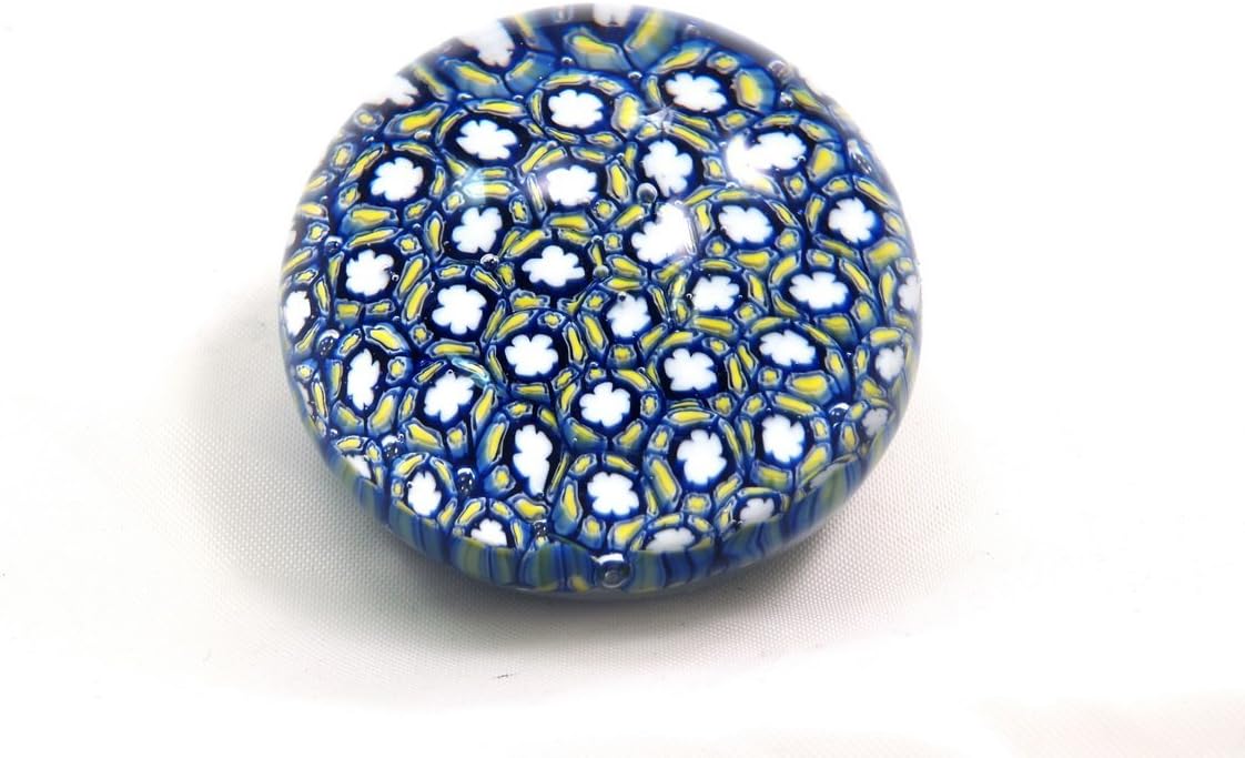 M Design Art Handcraft Rainbow Mix Millefiori Glass Paperweight 04