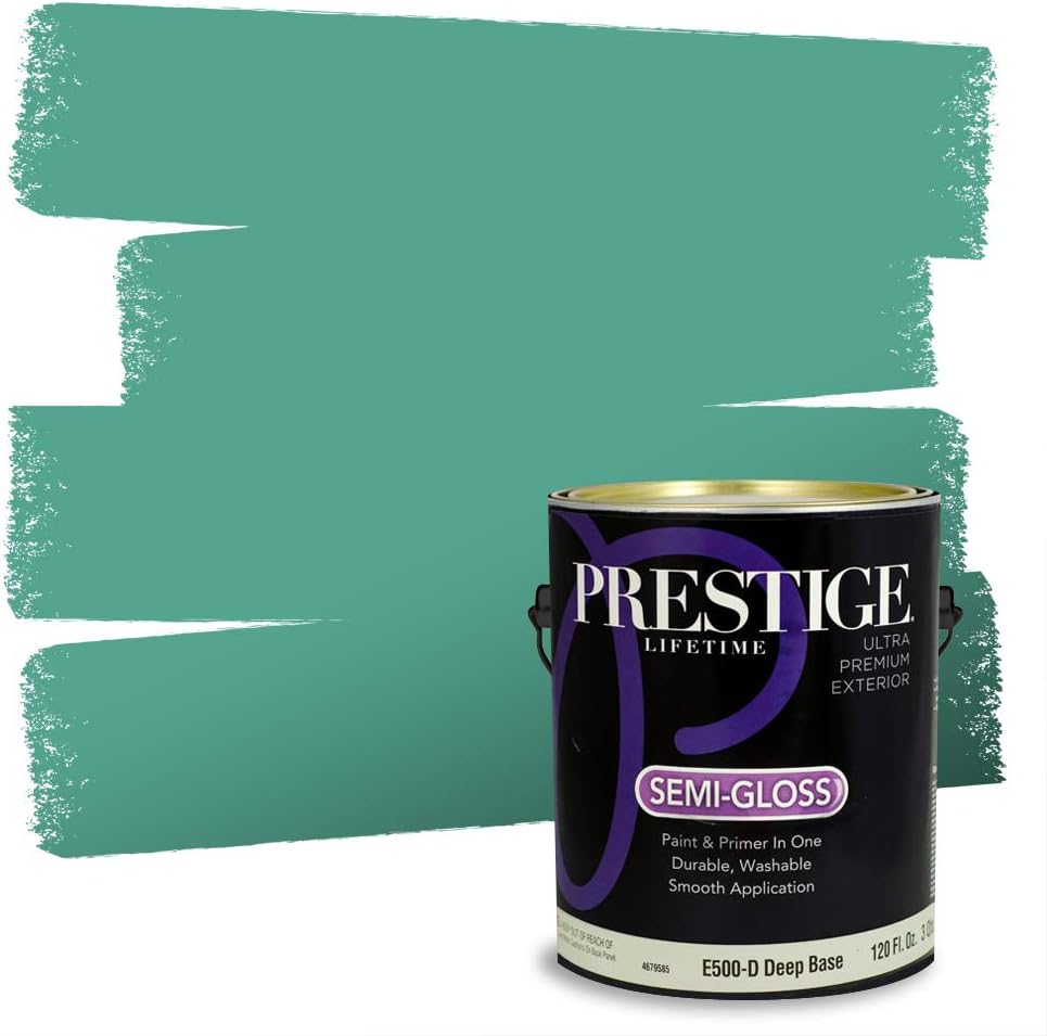 PRESTIGE Paints Exterior Paint and Primer In One, 1-Gallon, Semi-Gloss, Comparable Match of Sherwin Williams* Electric Lime*