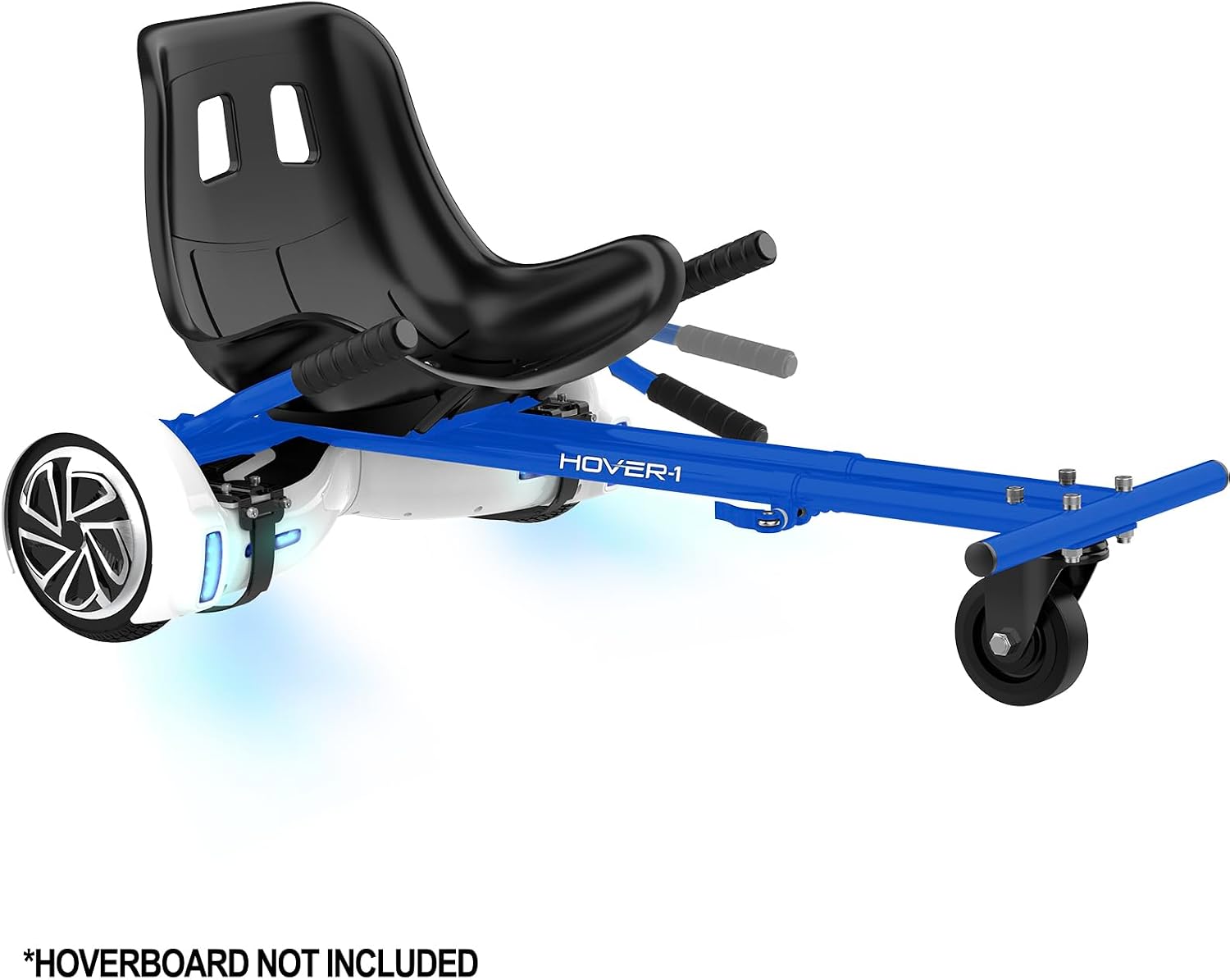 Hover-1 Buggy Hoverboard Attachment - Compatible with Most 6.5" & 8" Electric Hoverboards, Hand-Operated Rear Wheel Control, Adjustable Frame & Straps