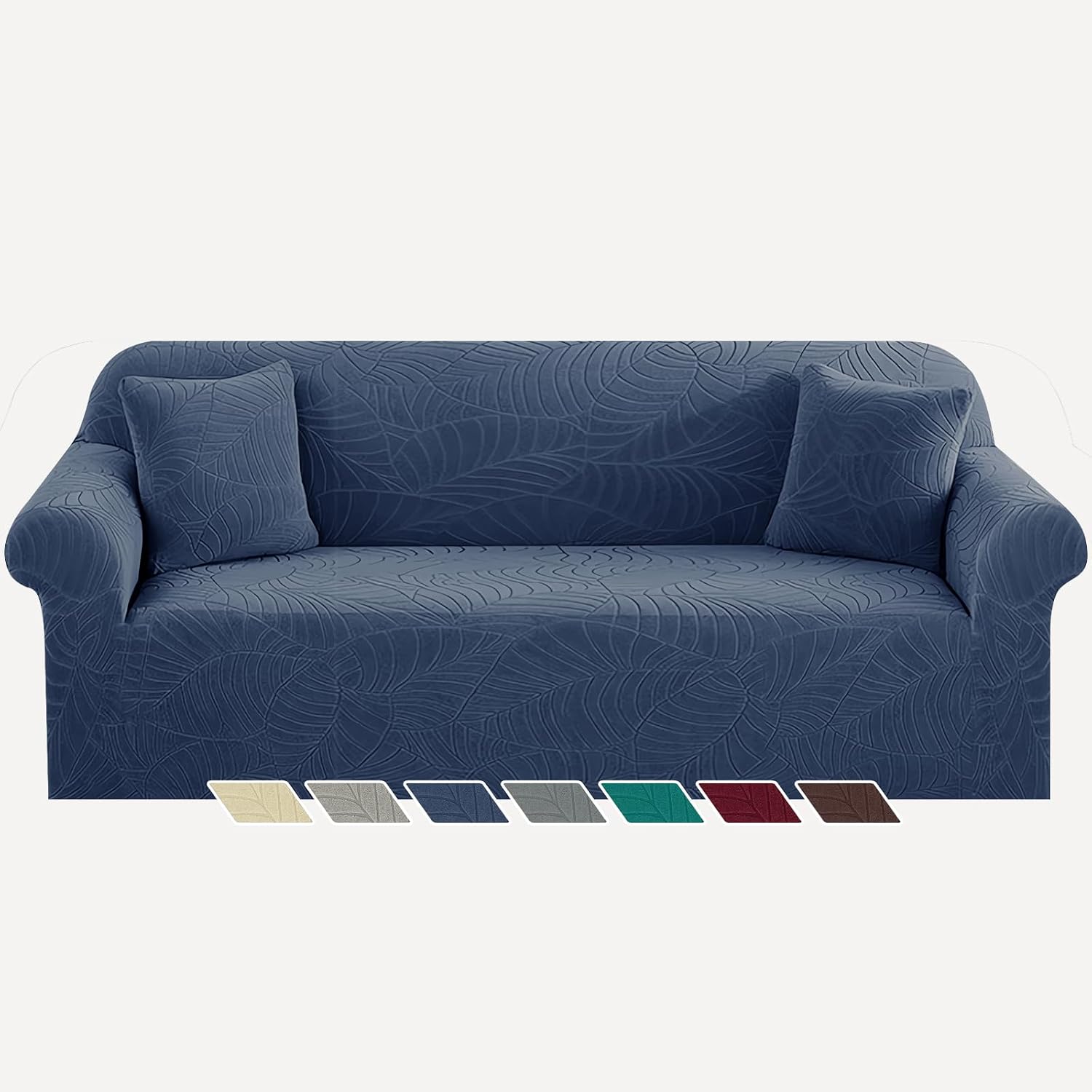 YEMYHOM Couch Cover Latest Jacquard Design High Stretch Sofa Covers for 2 Cushion Couch