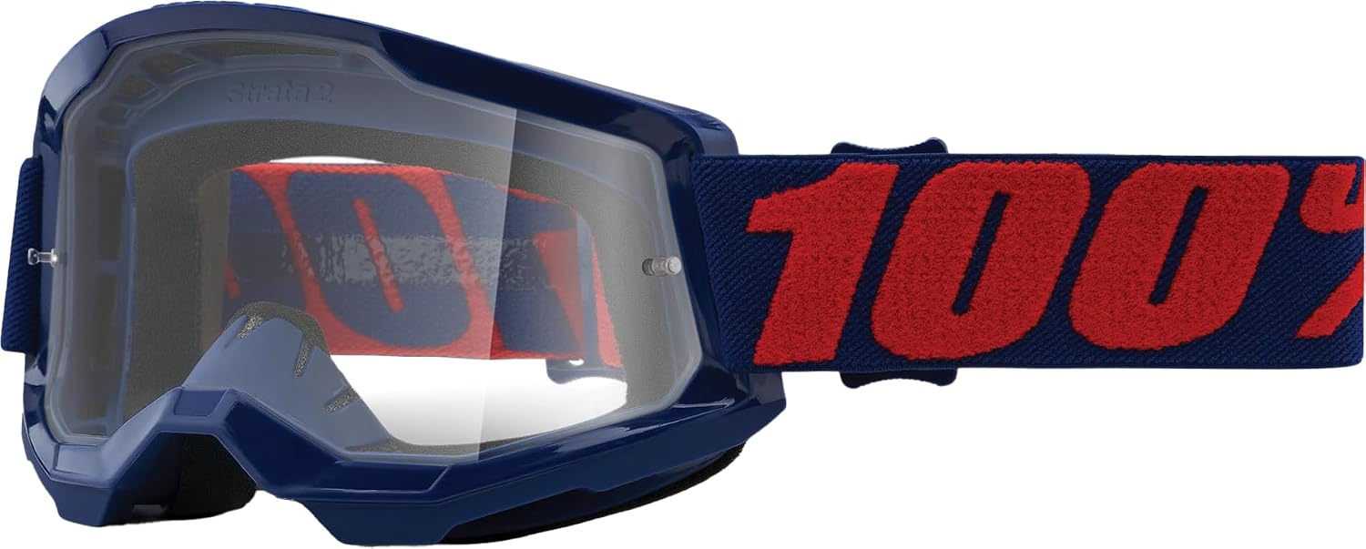 100% STRATA 2 Goggles - Sports Goggles for Motocross & Mountain Biking - Eyewear for Bike Riders - Motocross Eyewear for Men
