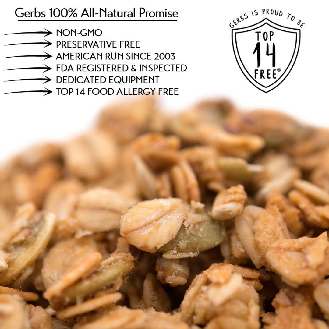 Gerbs Super 5 Seed Granola 2 lbs. | Small Batch, No Additives | Crunchy 5-Seed Blend: Pumpkin, Sunflower, Chia, Hemp & Flax | Top 14 Allergen-Free