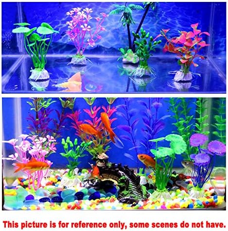CousDUoBe Artificial Aquatic Plants 11 Pcs Small Aquarium Plants Artificial Fish Tank Decorations，Used for Household and Office Aquarium