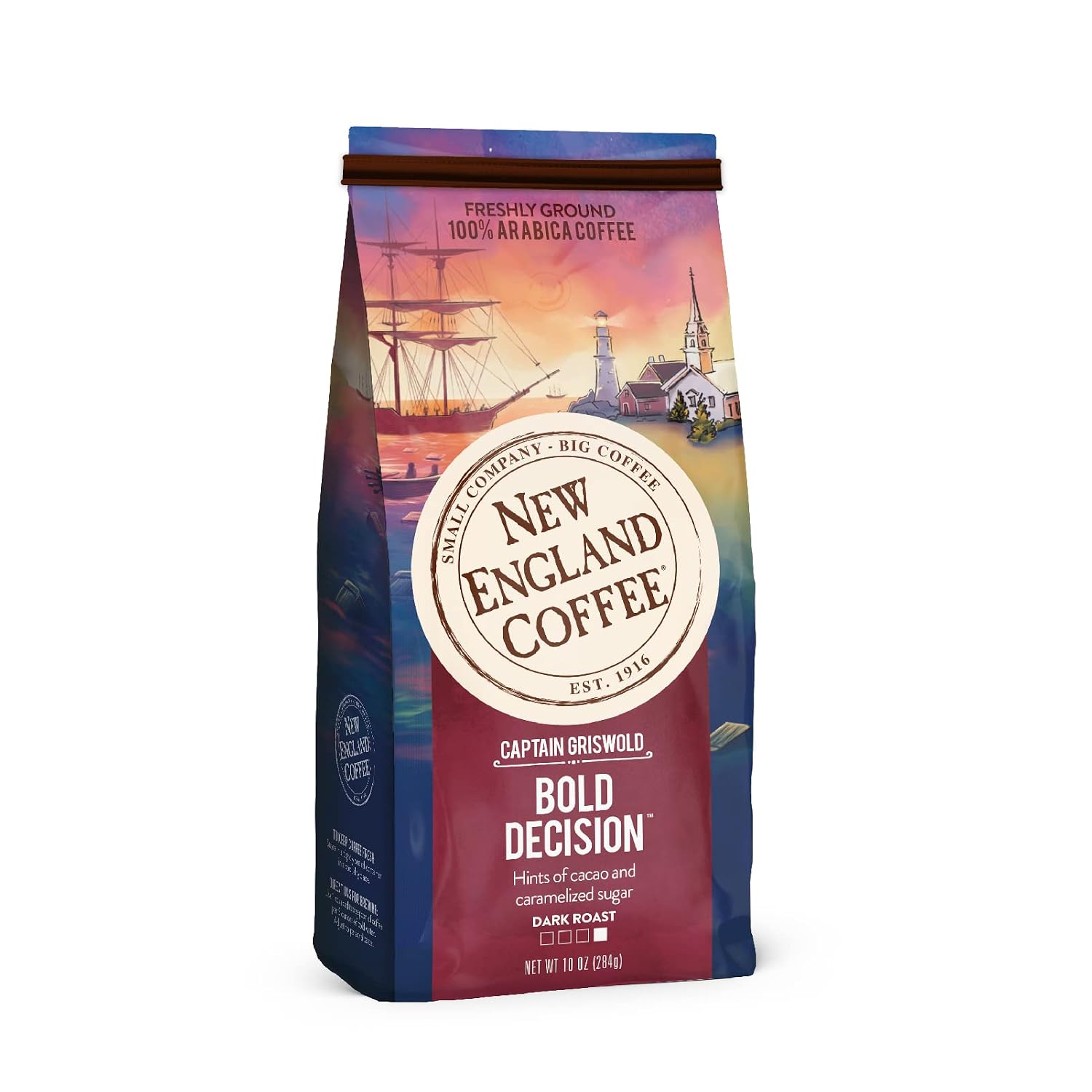 New England Coffee French Roast Dark Roast Ground Coffee, 10oz Bag (Pack of 1)