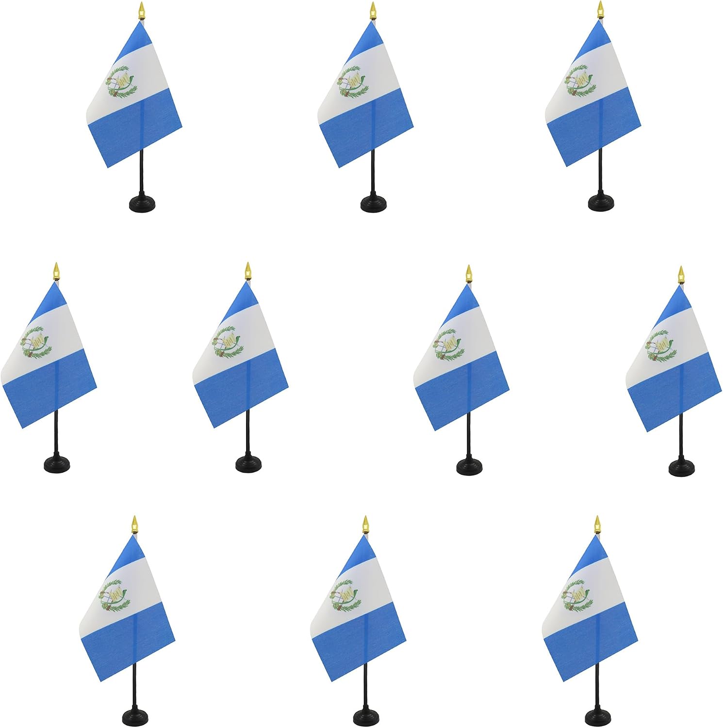 AZ FLAG Nicaragua Table Flag 4x6 in 100D Polyester Plastic Base | Indoor use Nicaraguan 15x10 cm desk flag stitched finish with reinforced edges with plastic pole and gold finial