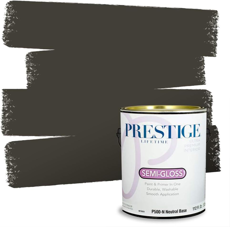 PRESTIGE Paints Exterior Paint and Primer In One, 1-Gallon, Satin, Comparable Match of Sherwin Williams* Ripe Olive*