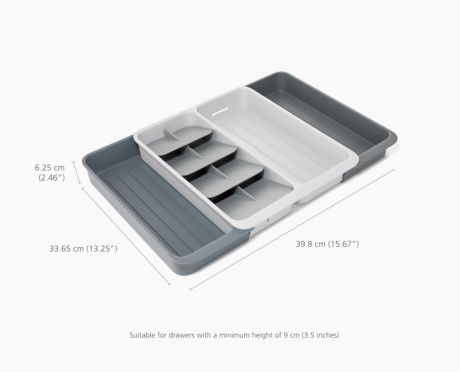 Joseph Joseph DrawerStore Knife Organizer, holds up to 9 knives, Kitchen Organization & Drawer Storage – Compact, Gray