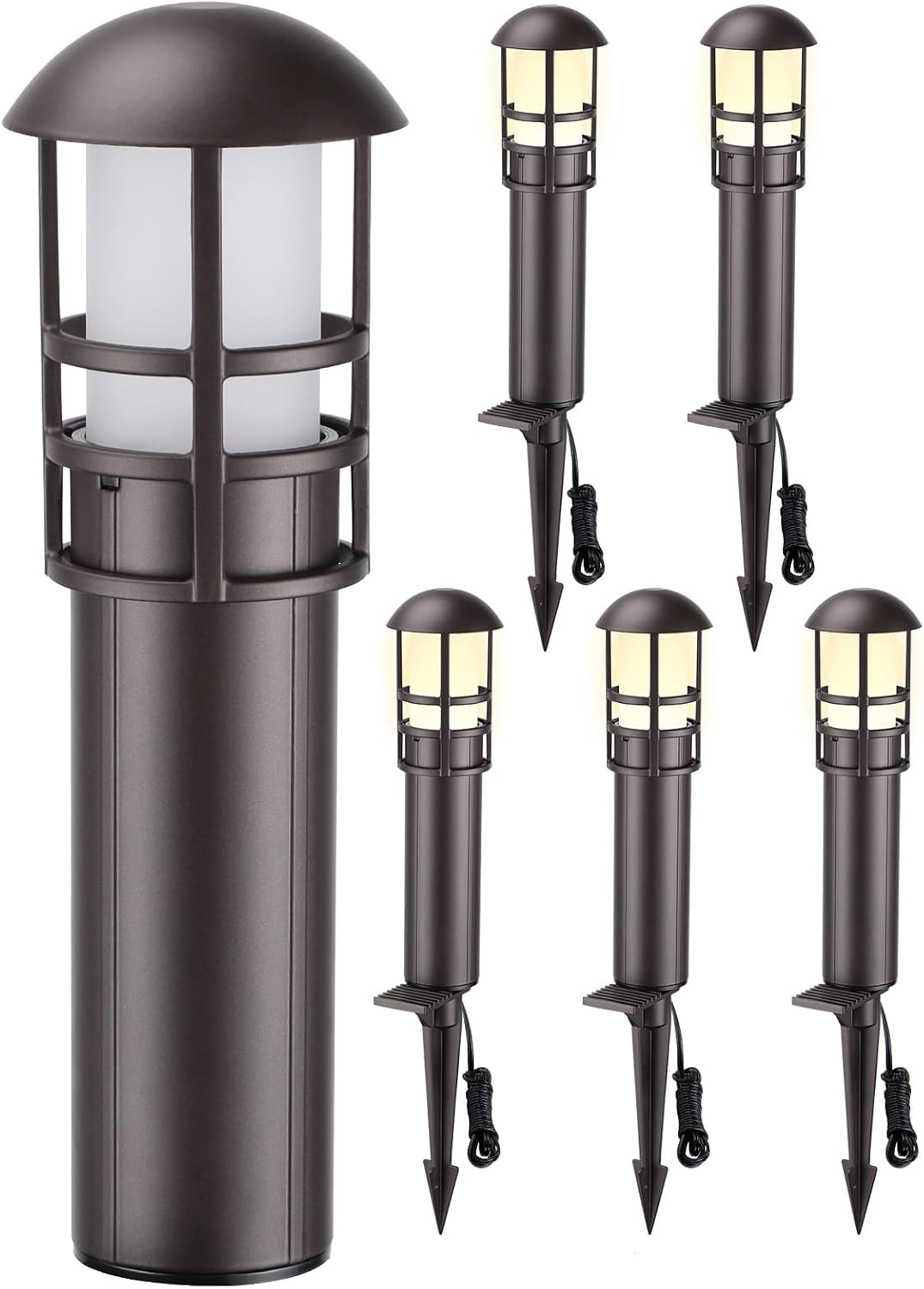 LEONLITE 8-Pack Low Voltage Landscape Pathway Lights, 3W, CRI90, 3000K