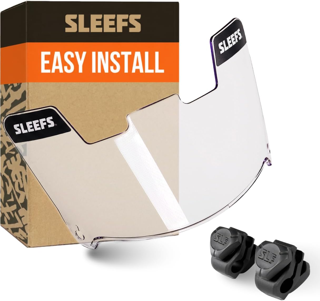 SLEEFS Clear Football Visor for Helmet - Professional Football Visor - Face & Eye Shield - Fits Youth & Adult Helmets - Includes Quick Visor Clips