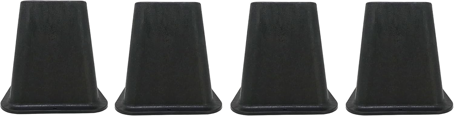 Shepherd Hardware 9523 6-Inch Molded Bed Risers, Black Finish, 4-Count