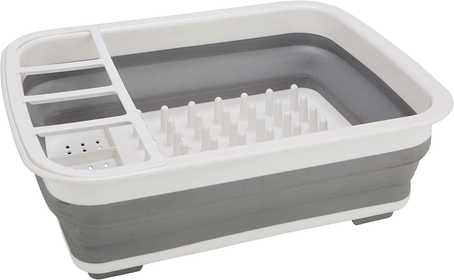 Kitchen Details Collapsible Dish Drying Rack | Space Saver | Aerated Bases Drain Holes | Plates, Bowls