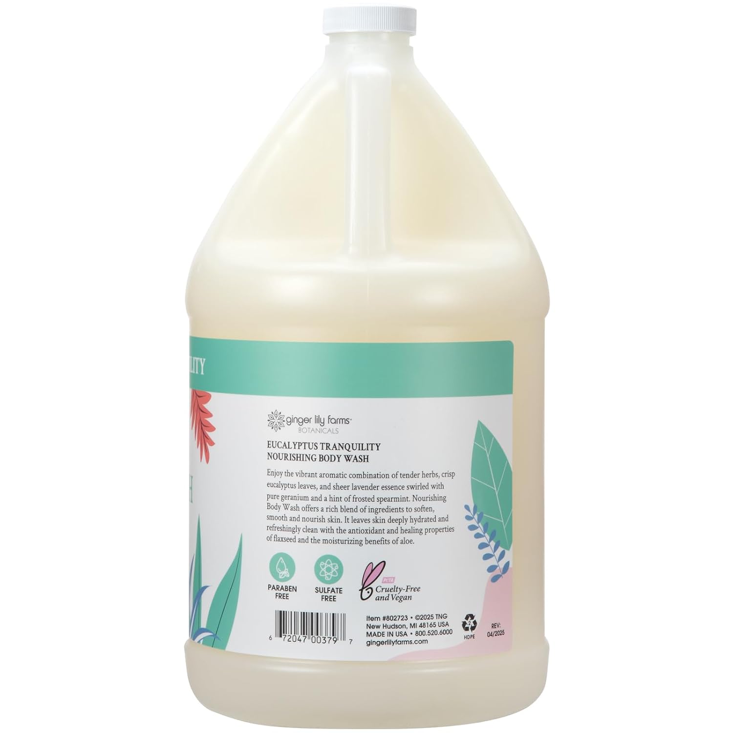 Ginger Lily Farms 1 gal Nourishing Body Wash, Citrus Blend Scent | for Hands, Body & Hair, Moisturizing Wash, Salon Wash, Spa Cleanser, Salon & Spa Essentials, Manicure & Pedicure Supplies