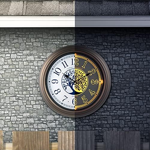 La Crosse Technology Indoor/Outdoor Lighted Dial Analog Quartz Wall Clock, 18" Dia. (403-3246BR)