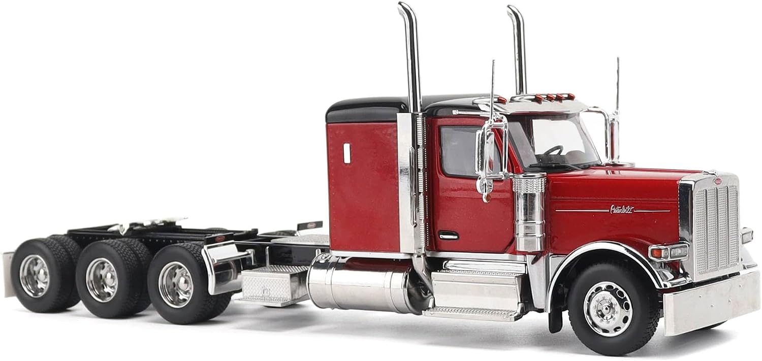 1:32 Scale Peterbilt Model 589 131-inches-BBC 58-inches-Sleeper Tridem-Axle Legendary Package Truck Tractor (Legendary-Red Color) - Transport Series