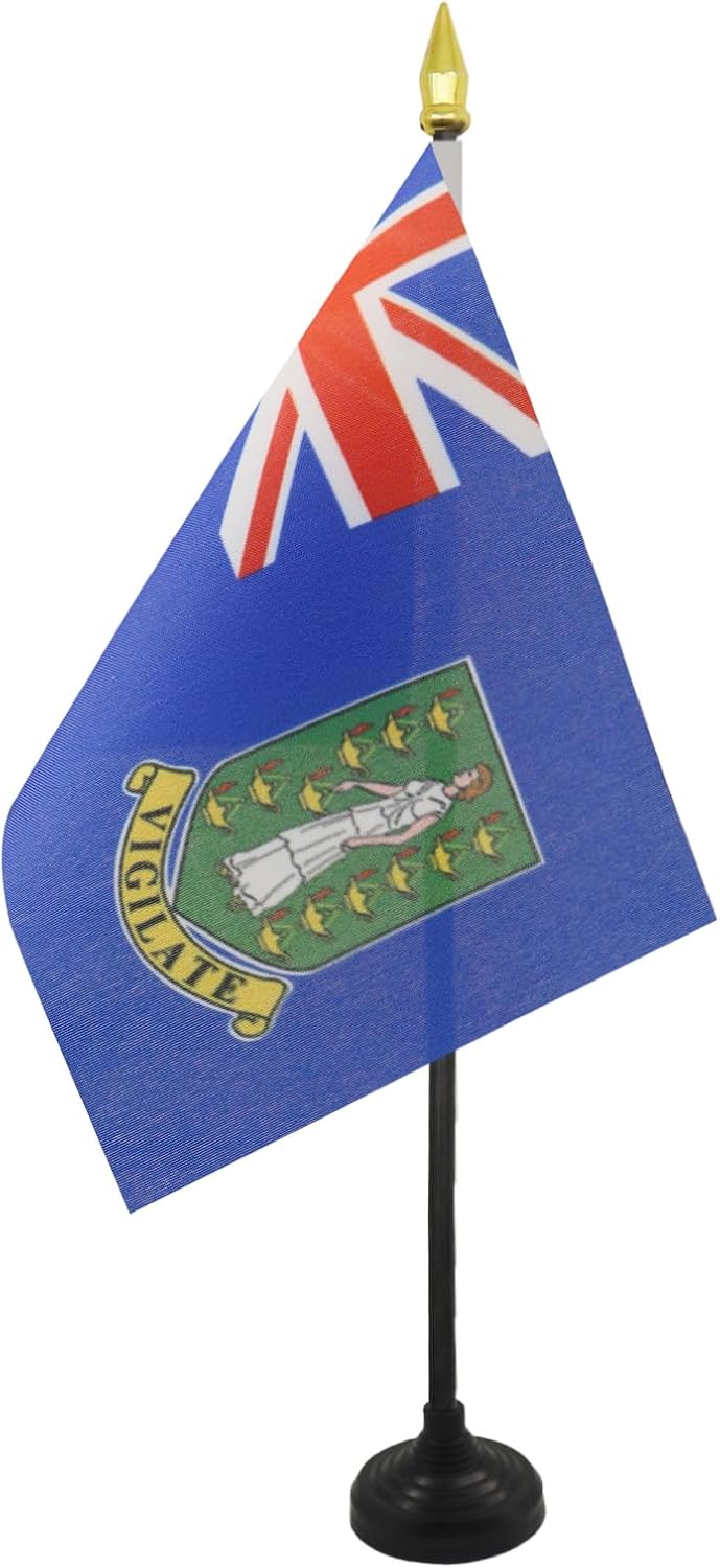 AZ FLAG Nicaragua Table Flag 4x6 in 100D Polyester Plastic Base | Indoor use Nicaraguan 15x10 cm desk flag stitched finish with reinforced edges with plastic pole and gold finial