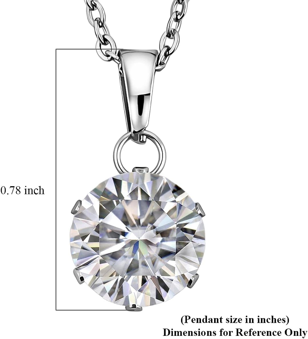 2 Piece Set Crystal Solitaire Earrings Pendant Necklace 18 Inches in Steel