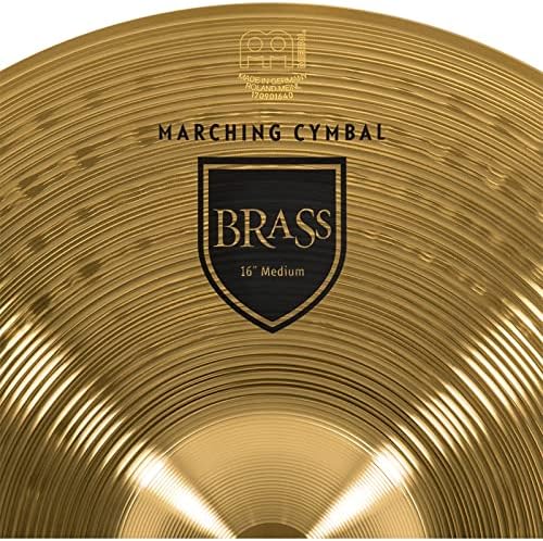 Meinl 14” Marching Cymbal Pair with Straps - Brass Alloy Traditional Finish - Made In Germany, 2-YEAR WARRANTY (MA-BR-14M)