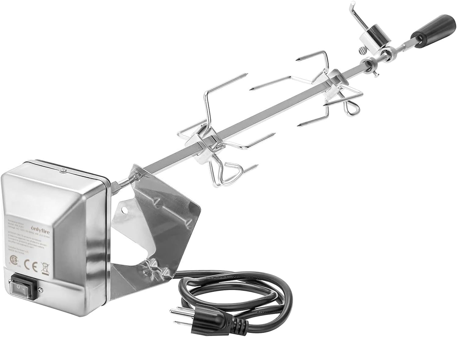 onlyfire Stainless Steel BBQ Rotisserie Kit for Weber Gas Grills | Fits for Weber Genesis 310/330(Year Under 2016), Spirit 310/330 Series Gas Grills