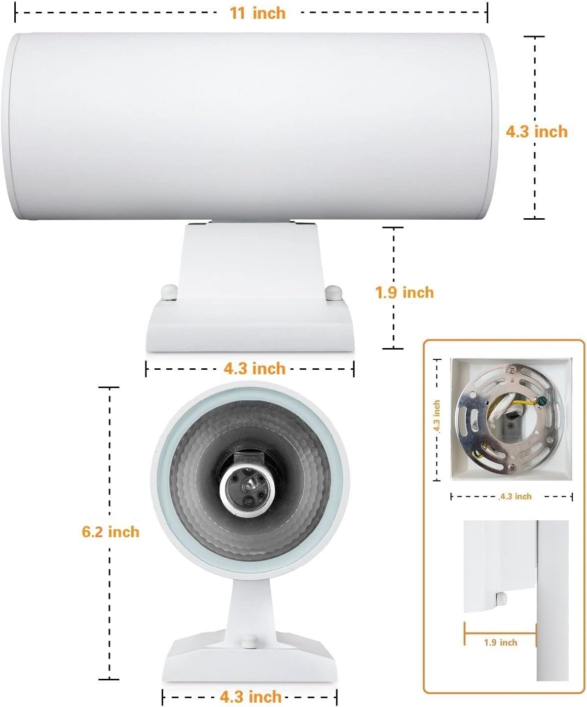 Dusk to Dawn Outdoor Wall Sconce, Waterproof Exterior Light Fixture