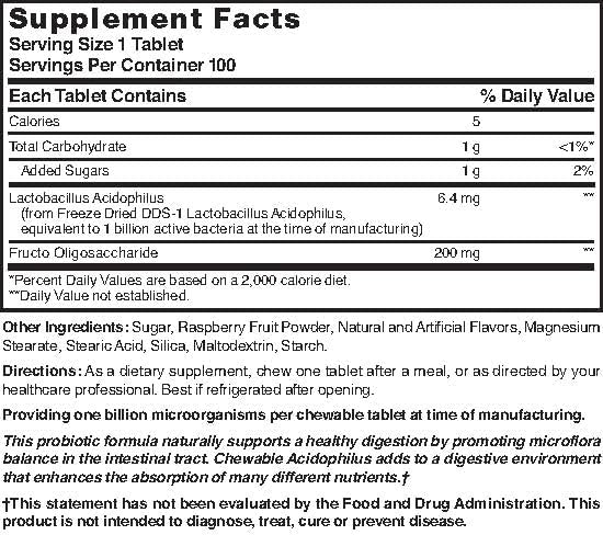 Nature's Blend Acidophilus Probiotic Supplement - 100 High Potency Capsules - Digestive Health, Gut Flora Balance