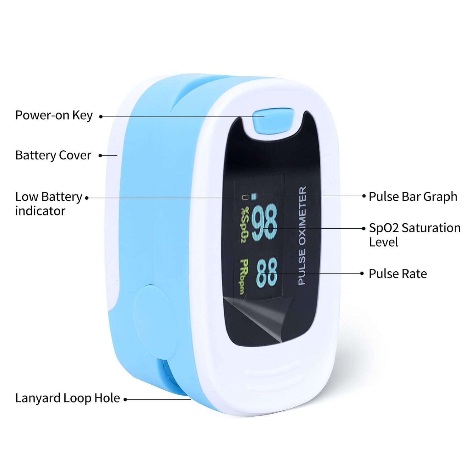 CONTEC CMS50NA Pulse Oximeter SpO2 and PR Value Waveform Blood Oxygen Neck/Wrist Corda