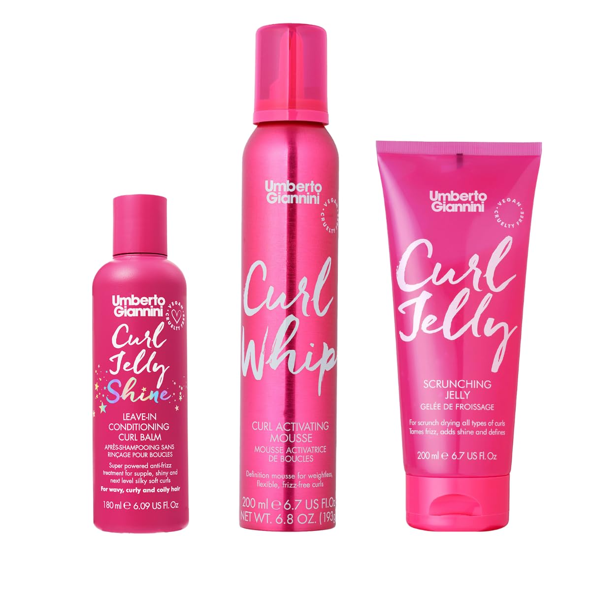Umberto Giannini Curl Jelly Scrunching Jelly 6.7 fl Oz - Frizz Solution Defining Hair Gel for 2a-4c Curly, Wavy, Coily Hair - Vegan & Cruelty-Free
