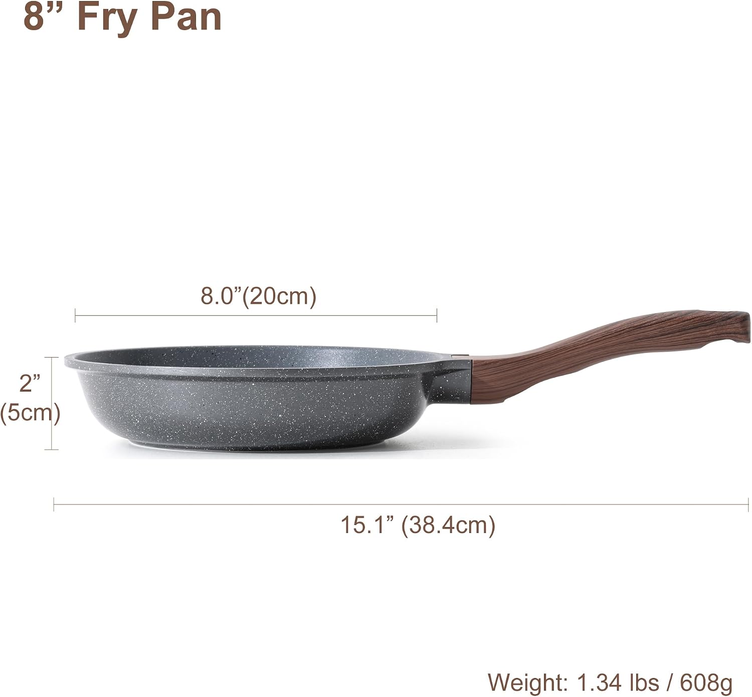 SENSARTE Nonstick Frying Pan Skillet, Swiss Granite Coating Omelette Pan, Healthy Stone Cookware Chef's Pan