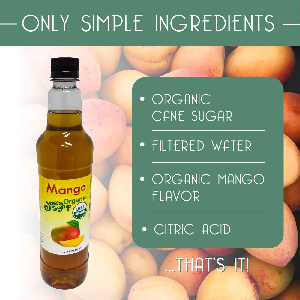 Joe’s Syrup Organic Flavored Syrup, Organic Strawberry, 750 ml | Vegan, gluten-free, Non-GMO, no HFCS; for cocktails & desserts