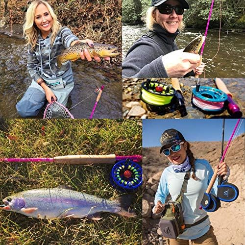 Maxcatch Women's Elegant Pink Fly Fishing Rod: 2/5-weight with Rod Tube