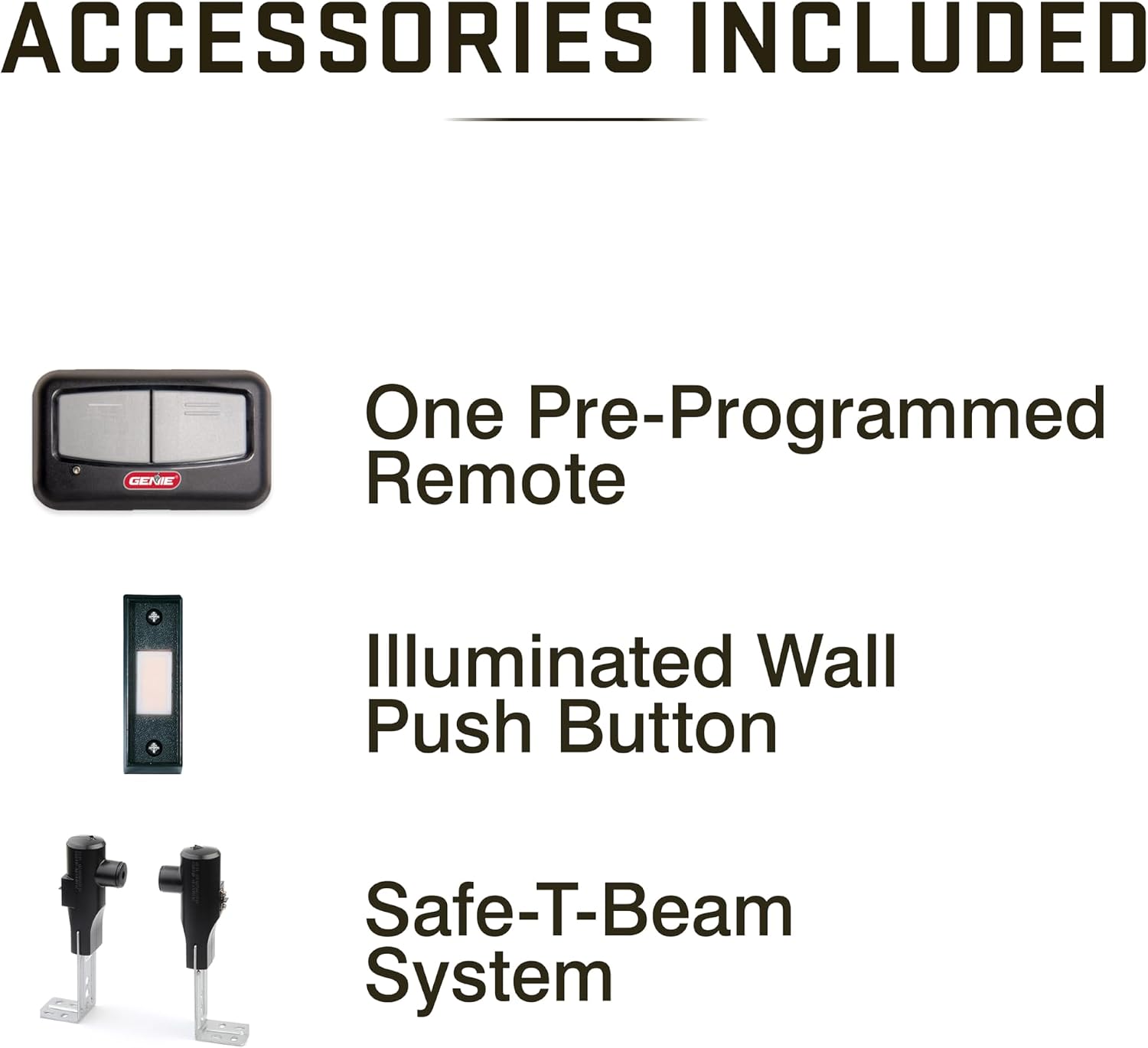 Genie Chain Drive 500 Garage Door Opener - Model 1035 - Reliable Chain Drive Garage Opener,Black