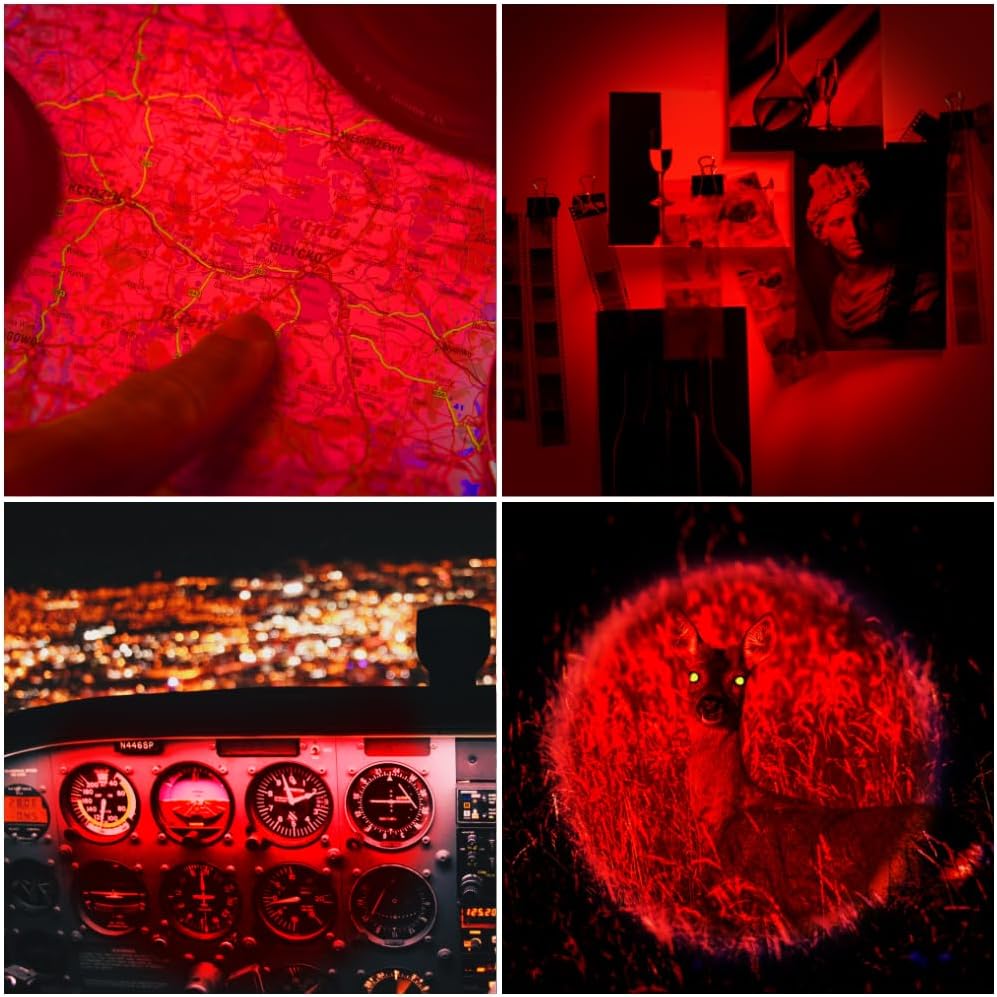 High Power 1 Mode Red LED Flashlight, Single Mode Red Flashlight, Red Light Flashlight Red Light Torch for Astronomy, Aviation, Night Observation