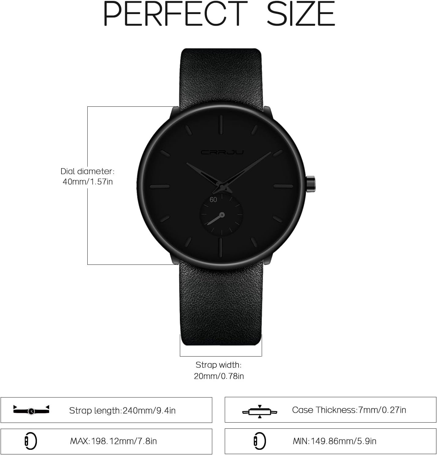 Mens Watches Ultra-Thin Minimalist Waterproof-Fashion Wrist Watch for Men Unisex Dress with Leather Band
