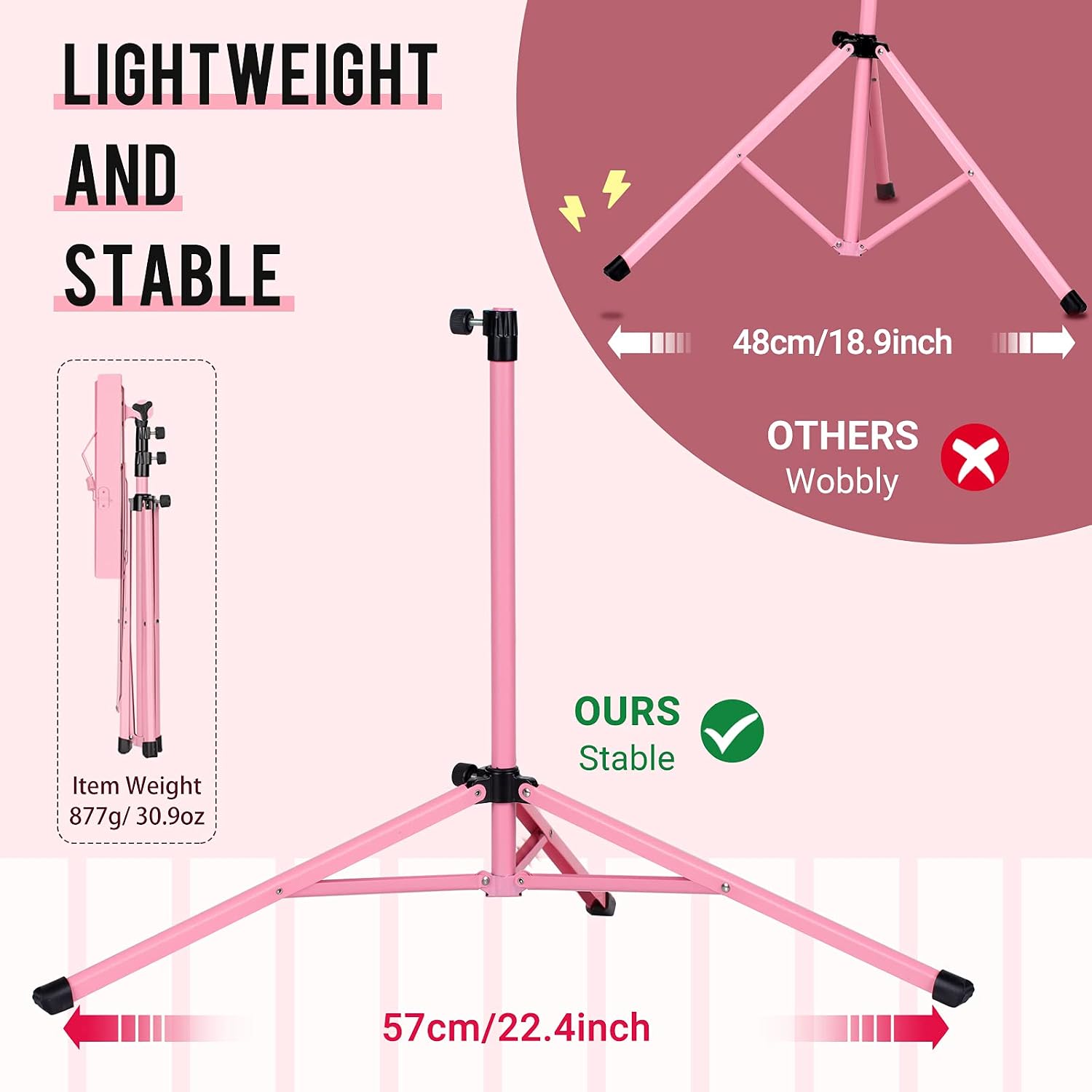 CAHAYA Sheet Music Stand Portable Folding Dual Use Desktop Book Holder
