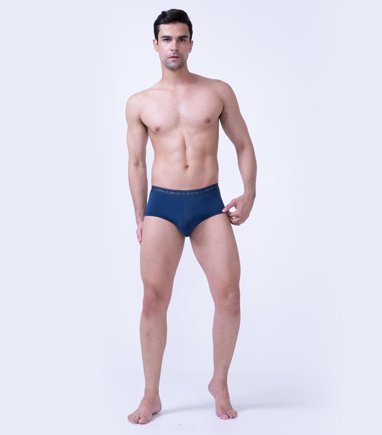 DAVID ARCHY Men's Soft Modal Dual Pouch Support Briefs 4 or 7 Pack | Breathable moisture-wicking fabric offers flexible elastic waistbands, chafe-free design for daily active movement.