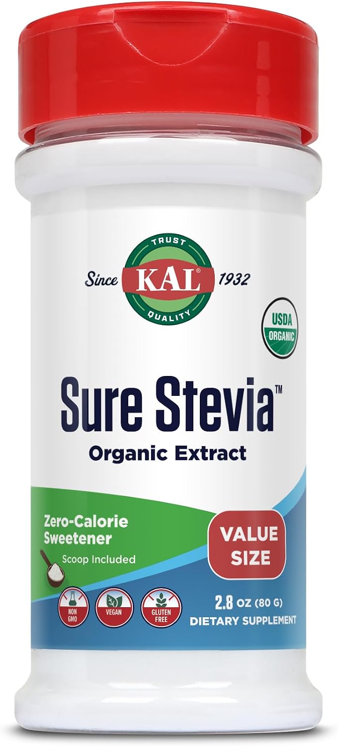 KAL Sure Stevia Extract Powder, Low Carb, Plant Based Stevia Sweetener, Great Taste, Zero Calories, Zero Sugar, Low Glycemic & Perfect for a Keto Diet, 60-Day Guarantee, Approx. 1820 Servings, 3.5oz | Zero Calorie Sweetener - Organic, Keto Friendly & Low…