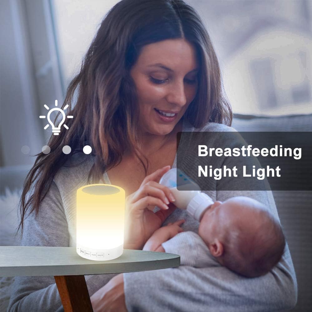 Night Light with Bluetooth Speaker, Touch Lamp Rechargeable Relaxing Cool | Elecstars Small Lamp, Aux Line-in and TF Card Supported
