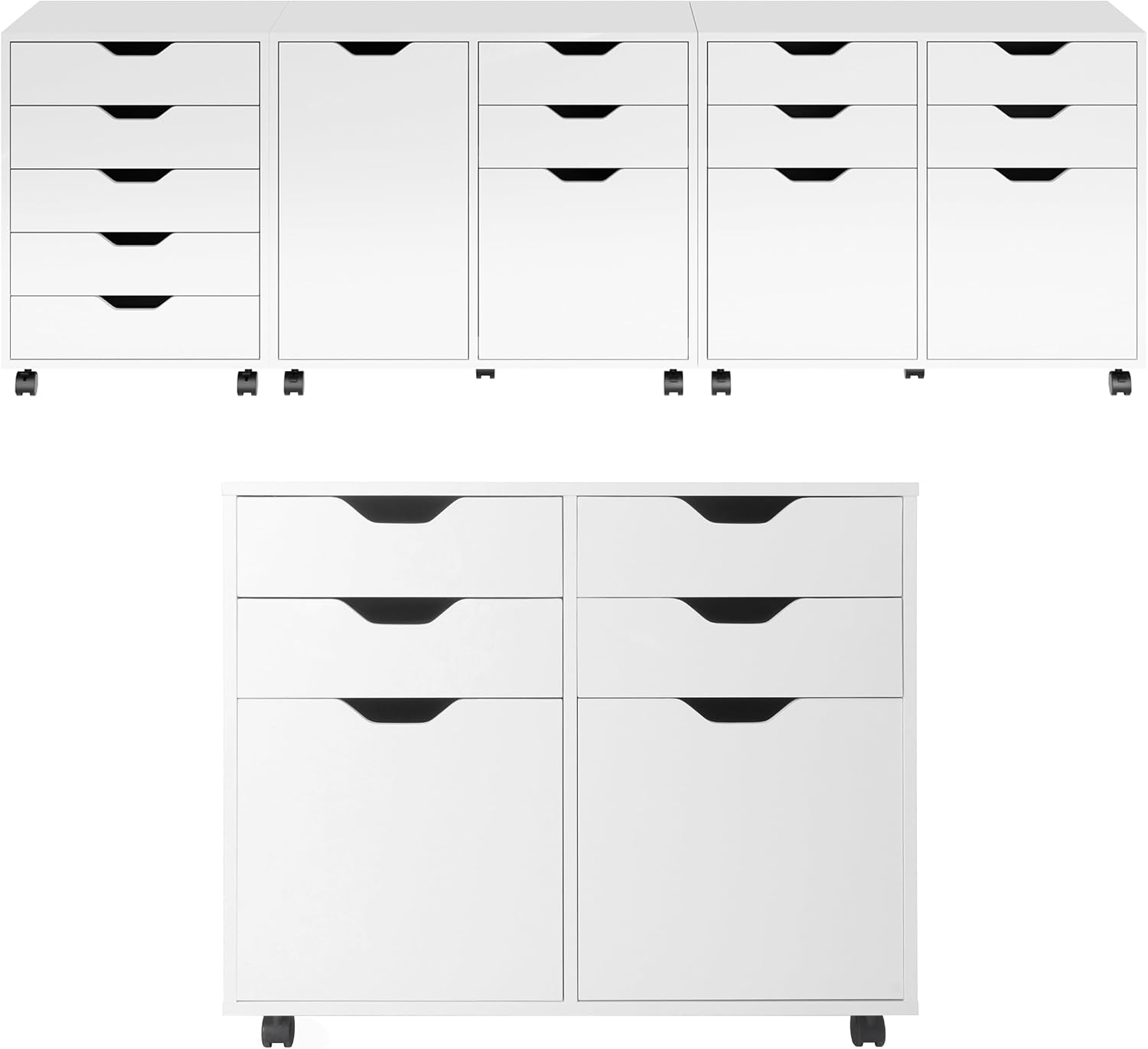 Winsome Halifax Mobile Storage Cabinet with Doors & Drawers, Stylish & Functional Home Storage Cabinet for Filing, Kitchen Organization, Moveable Furniture for Office, Dorms, Apartments