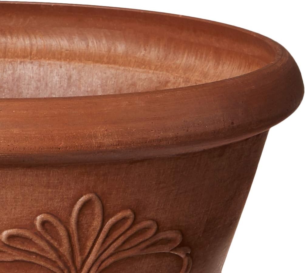 Arcadia Garden Products PSW TA25C Plastic/Stone/Wood Composite Bulb Pan – No Drainage Hole (Drillable), Planter Bowl for Succulents, Bonsai, Fairy Gardens, Herbs,10-Inch, Chocolate